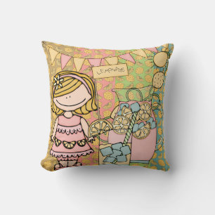 Customised Blonde Hair Girl Lemonade Pillow
