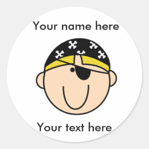 Customised Blonde Pirate Boy Classic Round Sticker