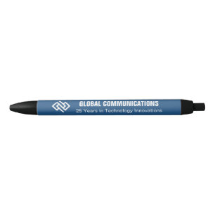 Customised Blue Computer Software Company Black Ink Pen