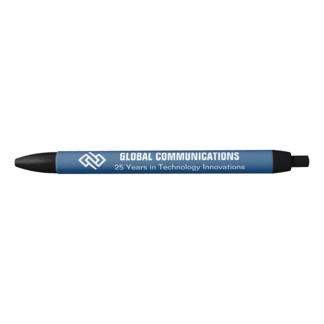 Customised Blue Computer Software Company Black Ink Pen (Front)