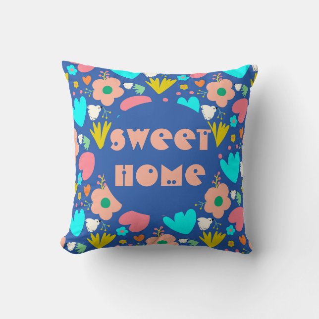 Customised blue garden cushion (Front)