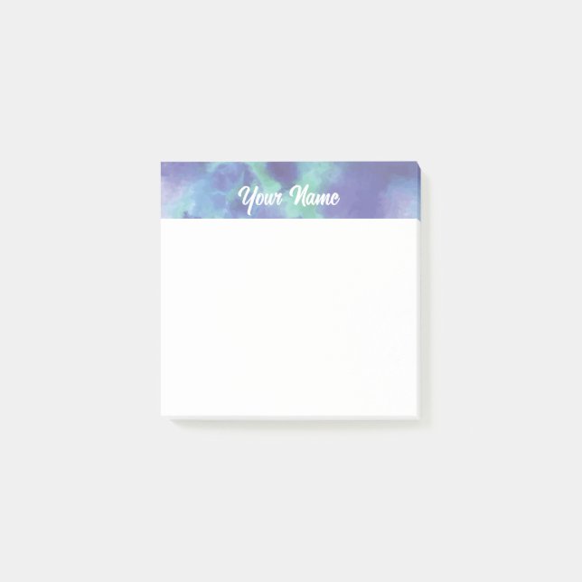 Customised Blue green watercolor  Post-it Notes (Front)