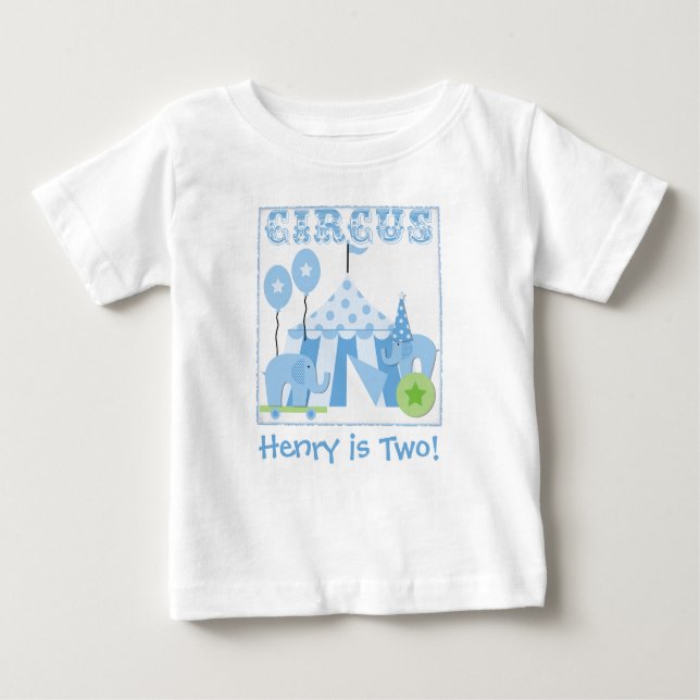 Customised Blue Step Right Up Circus Tshirt (Front)