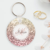 Customised Blush Pink Pretty Glitter Monogram Name
