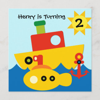 Customised Boats Birthday Invitation