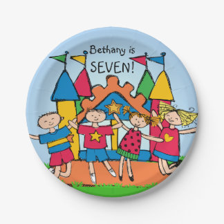 Customised Bounce House Kids Birthday Paper Plate