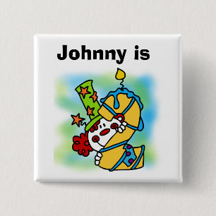 Customised Boy Clown Birthday Button