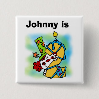 Customised Boy Clown Birthday Button