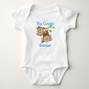 Customised Boy Monkeys Big Cousin Baby Bodysuit