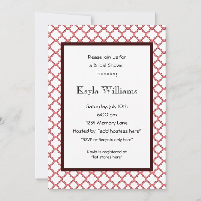 Customised Bridal Shower Invitation (Front)