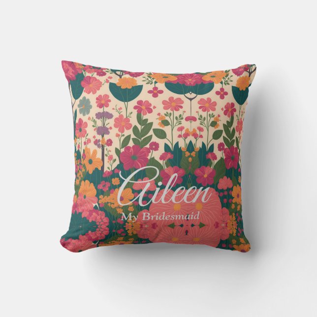 Customised Bridesmaid Gift Idea Cushion (Front)