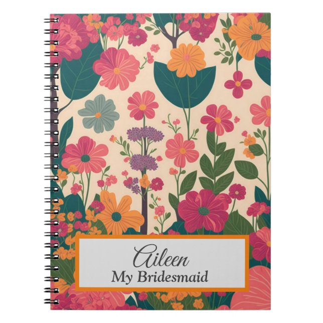 Customised Bridesmaid Gift Idea Notebook (Front)