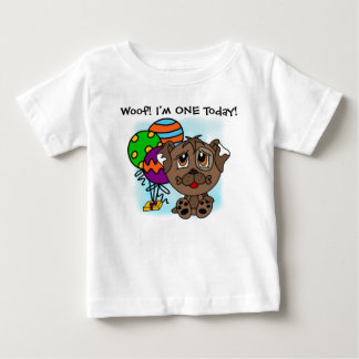 Customised Brown Puppy Dog Birthday T-shirt