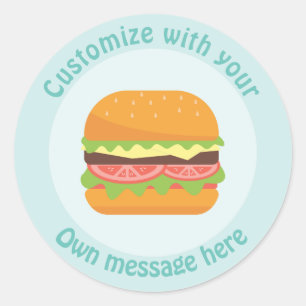 Customised Burger Classic Round Sticker