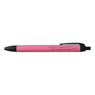 Customised Business, Corporate Logo and Name, Pink Black Ink Pen