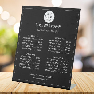 Customised Business Logo Modern Menu Price List Pedestal Sign