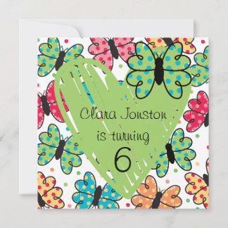 Customised Butterfly Birthday Invites