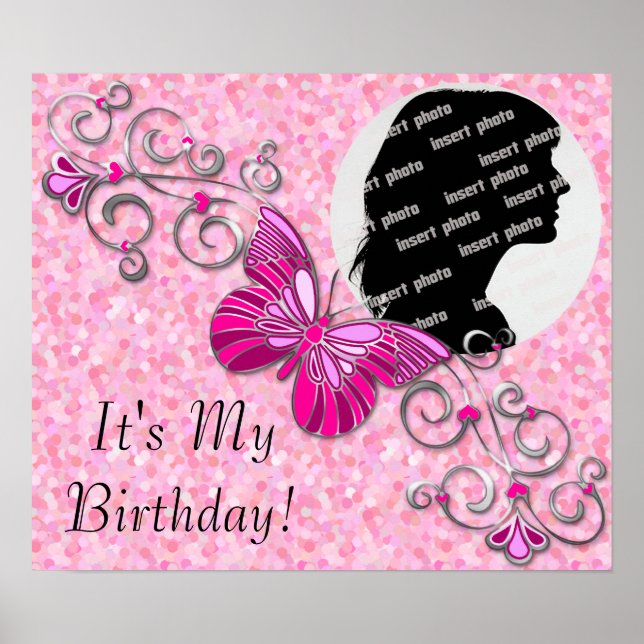 Customised Butterfly Birthday Poster (Front)