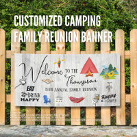 Customised Camping Family Reunion Banner