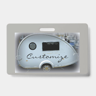 Customised caravan teardrop camper ID badge