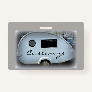 Customised caravan teardrop camper  ID badge