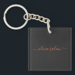 Customised Carrot and Nero personalised Key Ring<br><div class="desc">Customised Carrot and Nero personalised keychain with stylish carrot font on Nero background.
Personalise it now; click the customise button to add your name.</div>