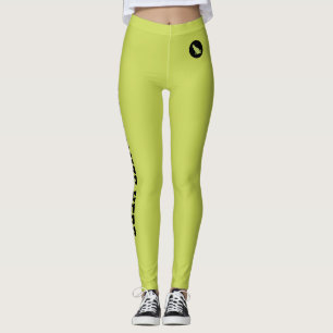 Customised Cat Lover Pet Mum Yellow Green Black Leggings