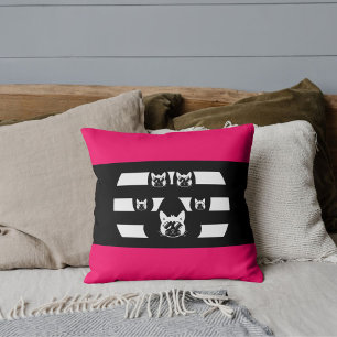 Customised Cat Paw Vintage Sunset On Pink And Lime Cushion