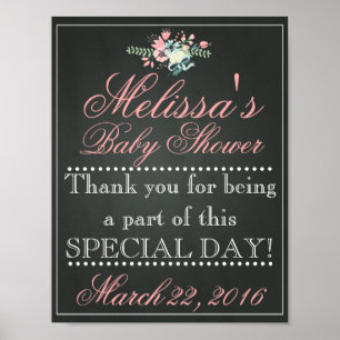 Customised Chalk Baby Shower Sign, Welcome Poster