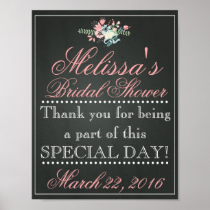 Customised Chalk Bridal Shower Sign, Bridal Poster