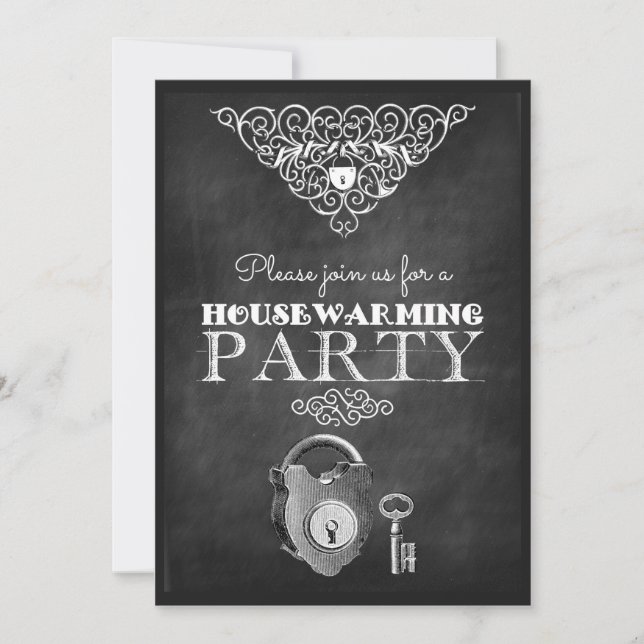 Customised Chalkboard Housewarming Party Invites (Front)
