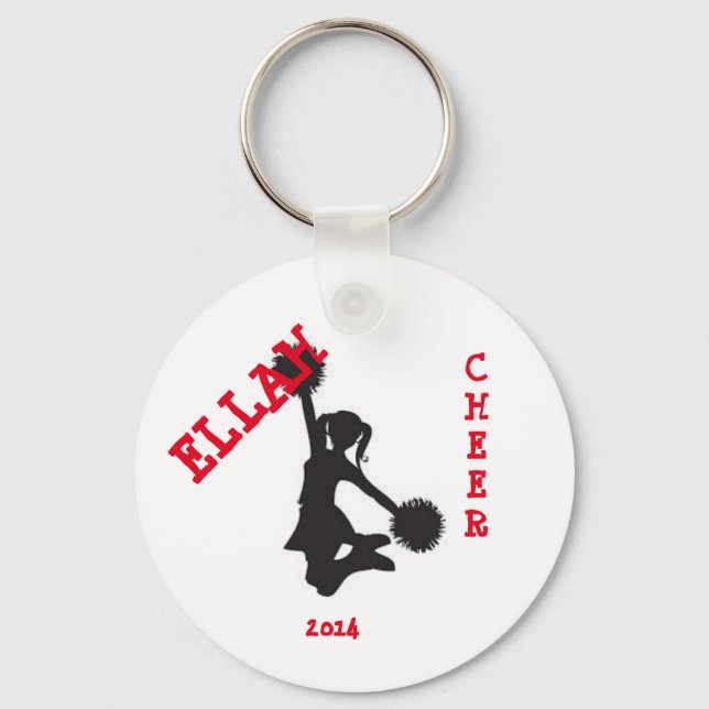 Customised cheer button key ring (Front)