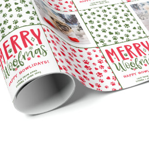 Customised Christmas Puppy Picture Funny Dog Photo Wrapping Paper