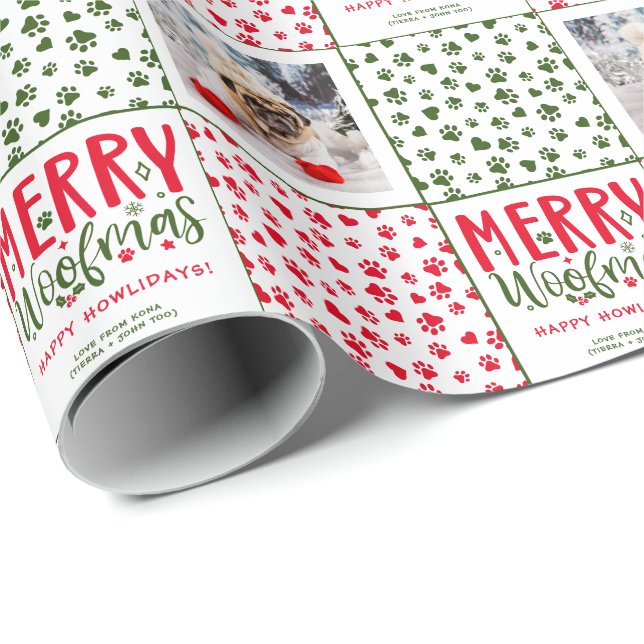 Customised Christmas Puppy Picture Funny Dog Photo Wrapping Paper (Roll Corner)