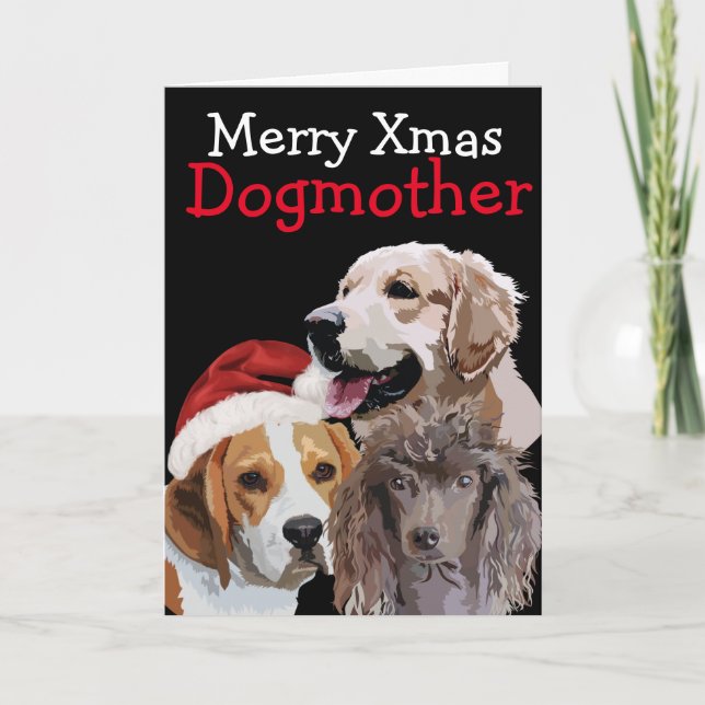 Customised Christmas watercolor card from your dog (Front)