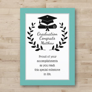 Customised, classic Congrats graduation card