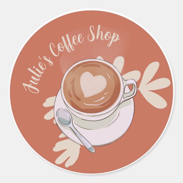 Customised Coffee Shop Sticker (Front)
