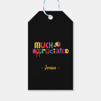 Customised Colourful Appreciated Black Thank you Gift Tags