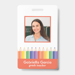 Customised Colourful School Teacher ID badge