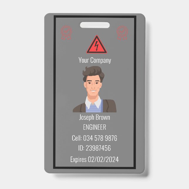 Customised Company Employee ID Badge for lanyard (Front)