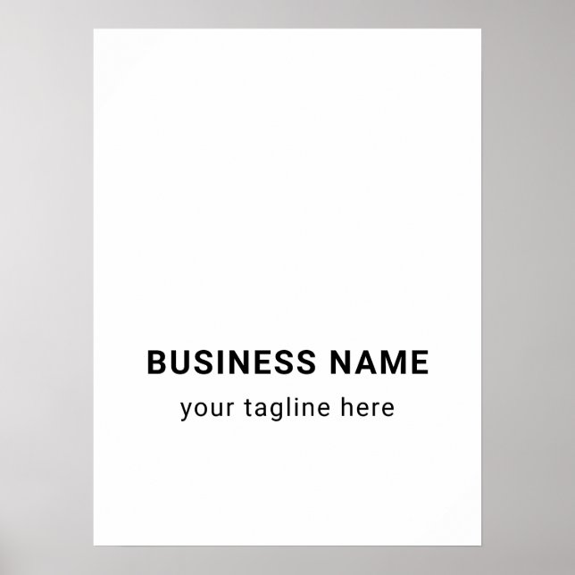 Customised Company Simple Business Logo White  Poster (Front)