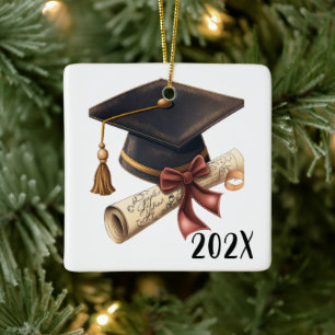Customised Congrats Graduation Christmas  Ceramic Ornament