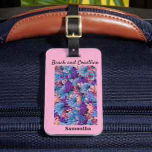 Customised Coral Collage Luggage Tag