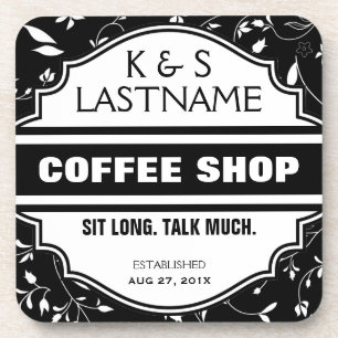 Customised Couple Coffee Shop Sign Coaster