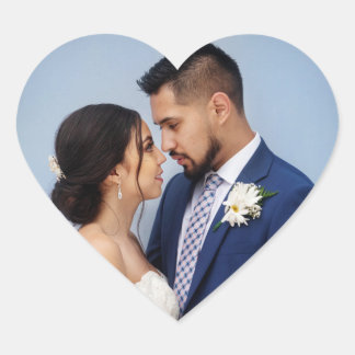 Customised Couple Wedding Photo Heart Sticker