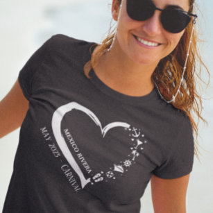 Customised Cruise Lover Heart Embarkation  T-Shirt