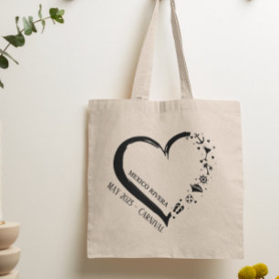 Customised Cruise Lover Heart Embarkation Tote Bag