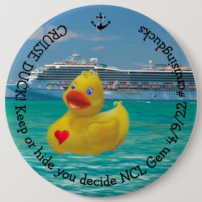 Customised Cruising Duck 6 Cm Round Badge (Front)
