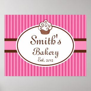 Customised Cupcake Bakery Sign Art Print