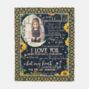 Customised Custom Photo Granddaughter I Love You Fleece Blanket